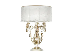 WINDSOR 888/L3-PZ-GG - Antique white/gold table lamp with Schoeler crystals _ Possoni Illuminazione